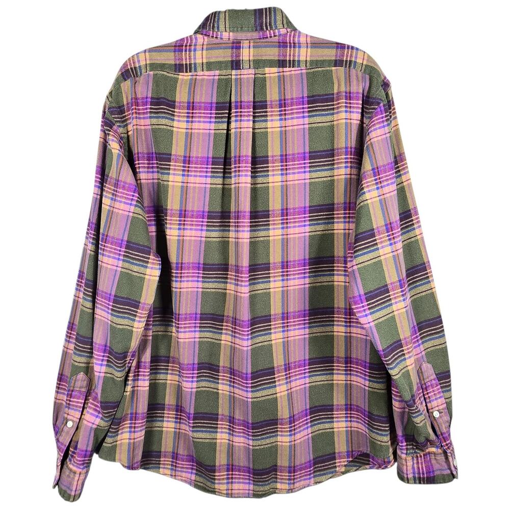 Ralph Lauren Shirt Mens XXL Green Plaid Button Up Flannel Cotton Classic Fit - Picture 7 of 12